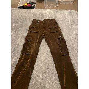 🤎 Forever 21 Brown Velvet Cargo Jeans
